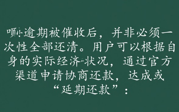 花呗逾期被催收必须全部还清吗