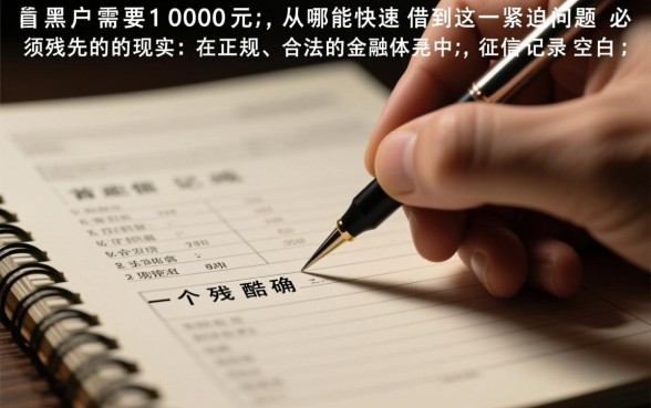 黑户需要1000元从哪能快速借到