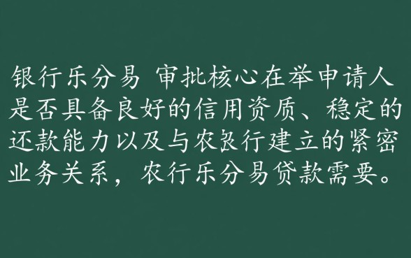 农行乐分易贷款需要什么条件才能下款