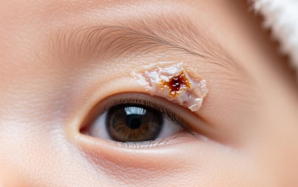 宝宝眼皮有口子几天结的痂会掉下来嘛