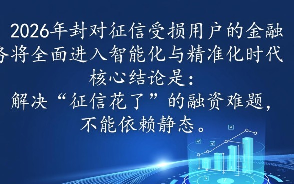 征信花了哪个平台能贷款2026年