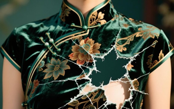 旗袍破了大口子怎么补救