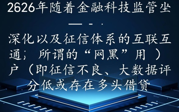 2026网黑可以贷款的口子有哪些
