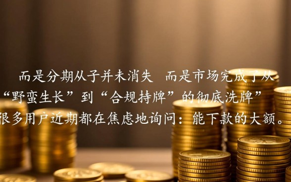 能下款的大额分期口子一个都没了吗