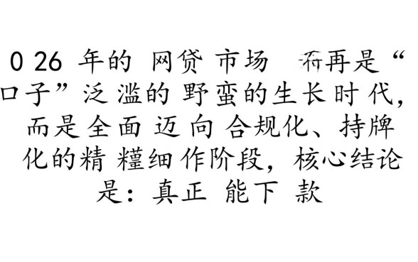 2026新网贷口子有多少能下款的