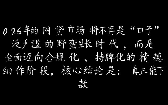 2026新网贷口子有多少能下款的