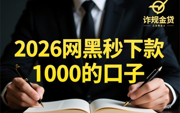 2026网黑秒下款1000的口子是真的吗