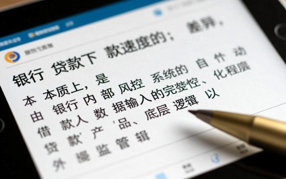 银行贷款下款速度为何会有所不同