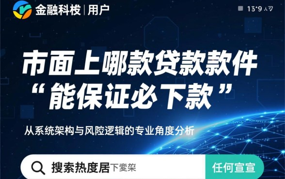 市面上哪款贷款软件能保证必下款