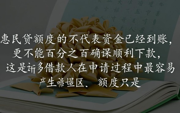 惠民贷有额度就能确保顺利下款吗