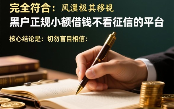 黑户正规小额借钱不看征信的平台有哪些