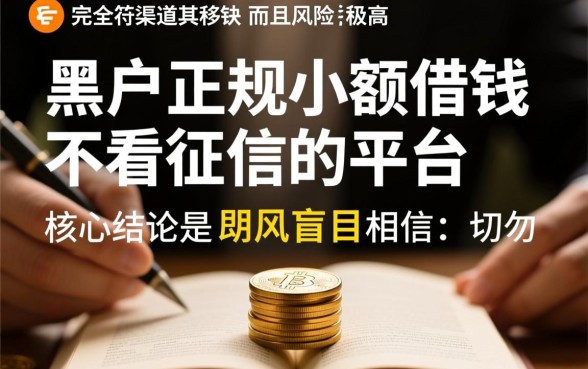 黑户正规小额借钱不看征信的平台有哪些