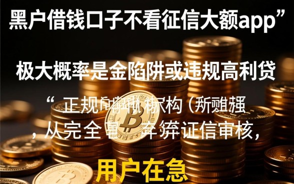 黑户借钱不看征信大额吗