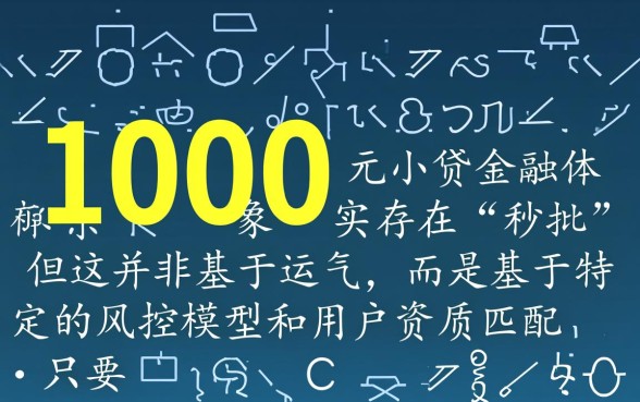 1000元必下款的口子有哪些