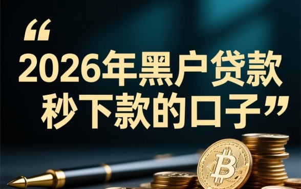 2026年黑户贷款秒下款的口子