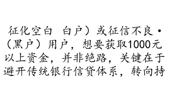 1000以上黑白户通杀口子推荐
