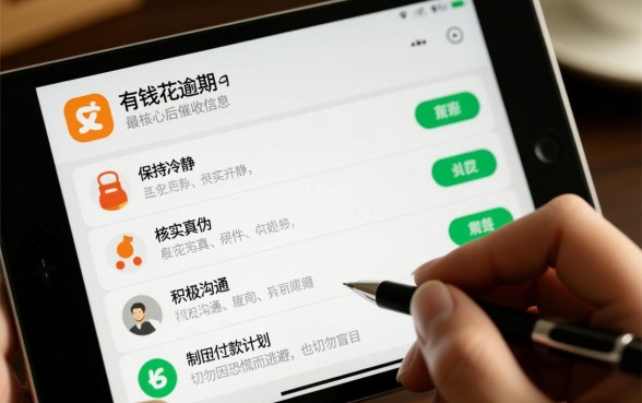 有钱花逾期了发来的信息怎么办