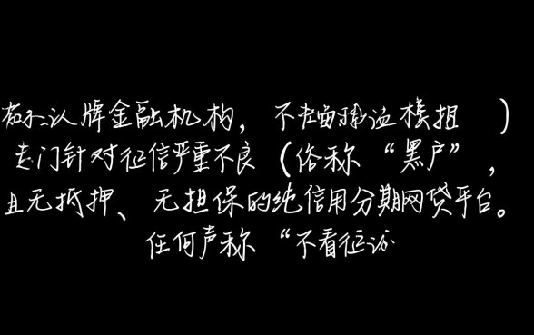 有没有黑户能过的分期网贷平台