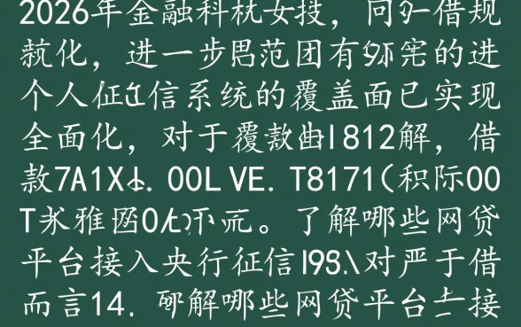 2026年哪些网贷上征信了呢