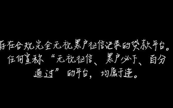 哪个平台贷款无视黑户征信记录