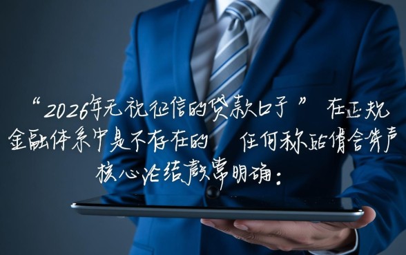 2026年无视征信的贷款口子是真的吗