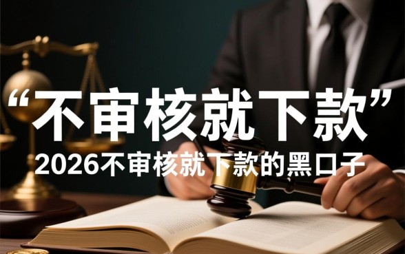 2026不审核就下款的黑口子