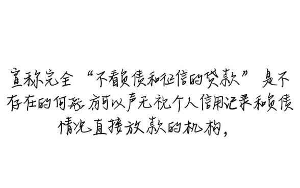 不看负债和征信的贷款是真的吗