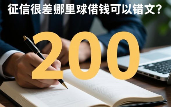 征信很差哪里可以借钱 20w 征信很差哪里可以借钱 20w