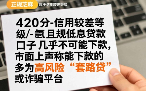 芝麻分420就能下的口子有吗