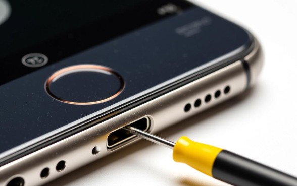 如何清理手机下方的几个小口子