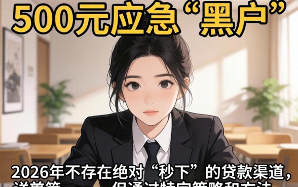 2026黑户秒下500的口子靠谱吗