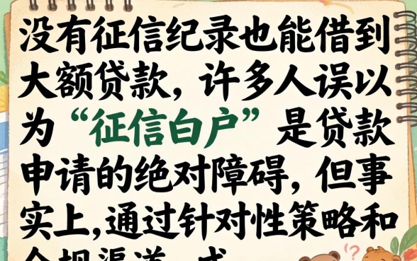 没有征信记录也能借到大额贷款