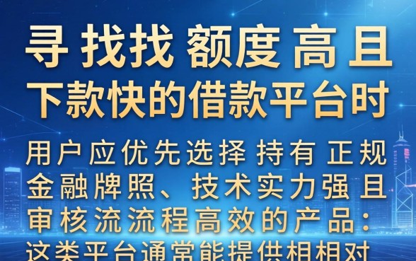 高额度快速下款app推荐