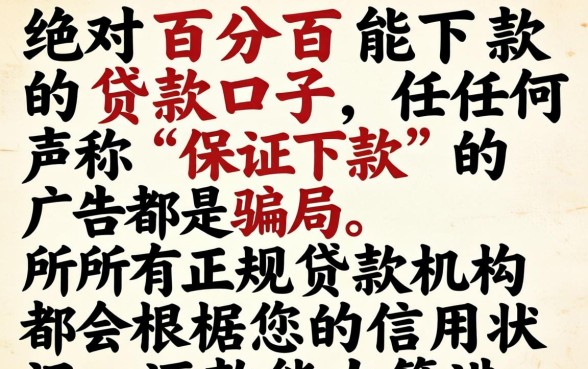 有没有贷款百分百能下款的口子