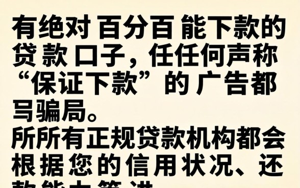 有没有贷款百分百能下款的口子