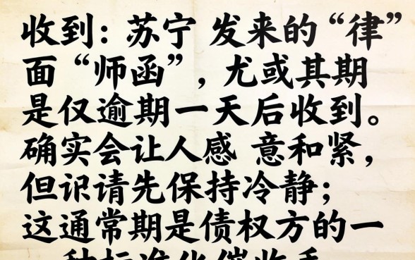 苏宁逾期一天发律师函怎么办