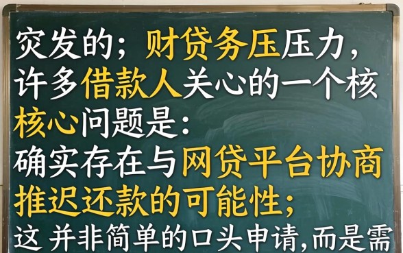 可以和网贷平台协商推迟还款吗