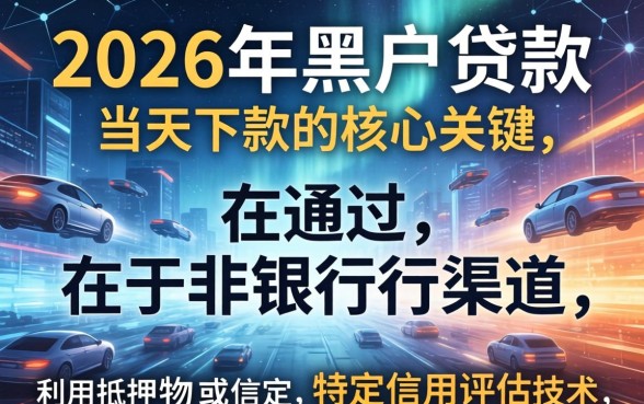 2026年黑户贷款当天下款