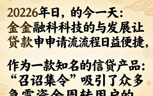 召集令贷款申请流程与条件详解