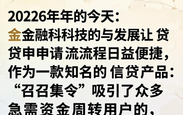 召集令贷款申请流程与条件详解