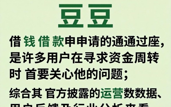 豆豆钱借款申请通过率高不高