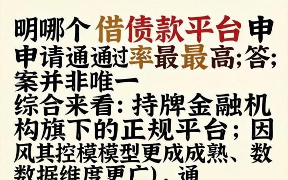 哪个借款平台申请通过率最高且放款快