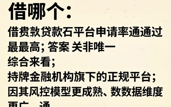 哪个借款平台申请通过率最高且放款快