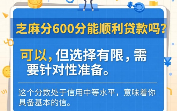 芝麻分600分能顺利贷款吗