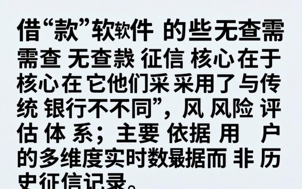 为何这些借款软件无需查征信