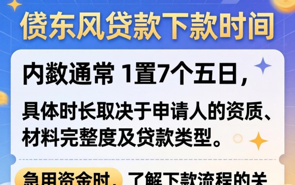 借东风贷款审核下款时间一般需要几天