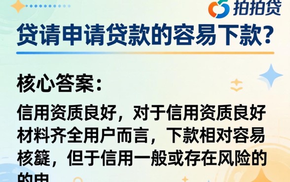 拍拍贷申请贷款是否容易下款