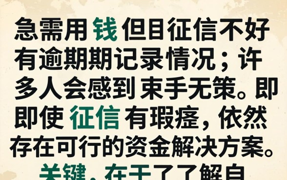 征信不好有逾期记录如何快速借钱