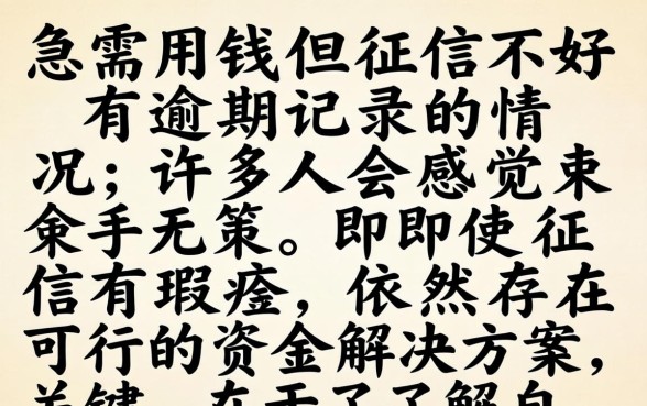 征信不好有逾期记录如何快速借钱