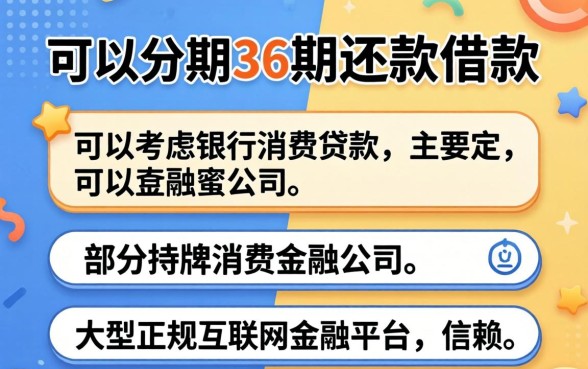 什么借款可以分期36期还款